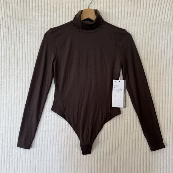 Lululemon Wundermost Ultra-Soft Nulu Turtleneck Bodysuit Sz S Espresso NWT $88 - Picture 11 of 16